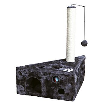 Murcia Sisal 26" Cat Scratching Post with Plush-Covered Condo and Cat Toy
