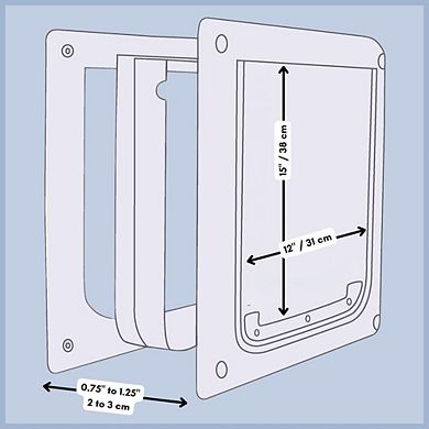 2-Way Pet Door for Doors with Lockable Panel, For Medium to Large Dogs