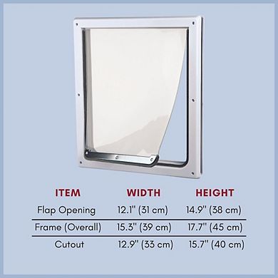 2-Way Pet Door for Doors with Lockable Panel, For Medium to Large Dogs