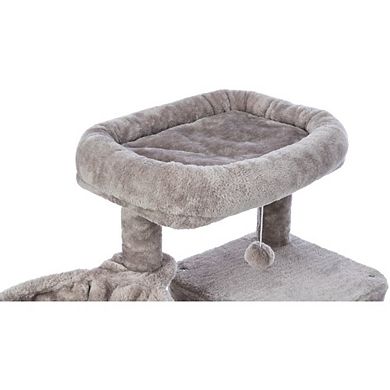Pepito Plush & Sisal 2-Level 39.4" Cat Tree with Scratching Posts & Condo