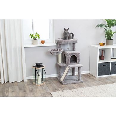 Pepito Plush & Sisal 2-Level 39.4" Cat Tree with Scratching Posts & Condo