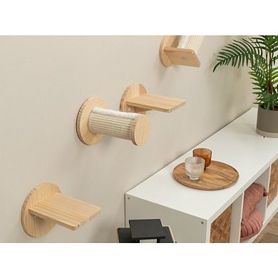 Wall Set 6 Wall Mounted Cat Perch System, Scratching Posts, Platforms, Steps
