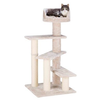 Tulia Senior Plush & Sisal 4-Level Cat Tree, Scratching Posts & Bed
