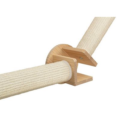 Wall Set 2 Multi-Level Wall Mounted Cat Perch System with 3 Sisal Posts