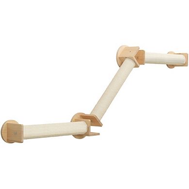Wall Set 2 Multi-Level Wall Mounted Cat Perch System with 3 Sisal Posts