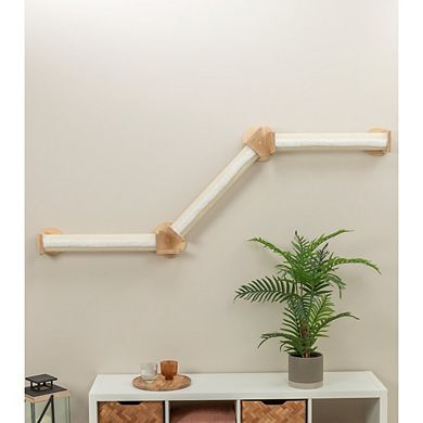 Wall Set 2 Multi-Level Wall Mounted Cat Perch System with 3 Sisal Posts