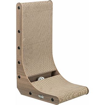 L-Shaped Cat Scratching Board Catnip & Silvervine with Built-In Ball Toy