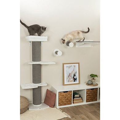 Acadia Plush & Sisal 3-Level 63" Cat Tree, Scratching Posts, Wall Brackets