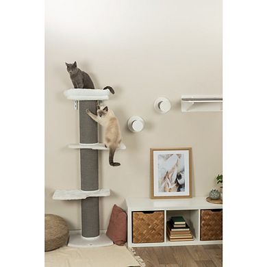 Acadia Plush & Sisal 3-Level 63" Cat Tree, Scratching Posts, Wall Brackets