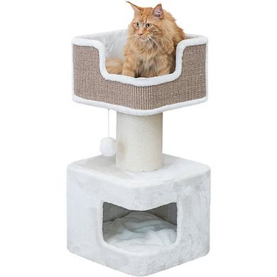 Ava XXL Jute & Plush 2-Level Cat Tree with Scratching Post & Condo