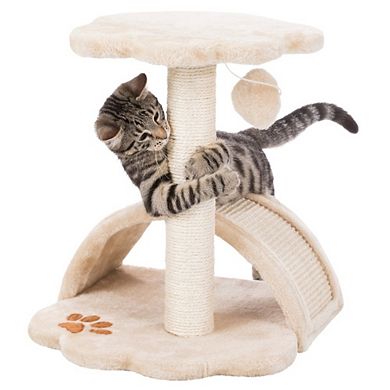 Vitoria Plush & Sisal 17" Cat Scratching Post with Platform