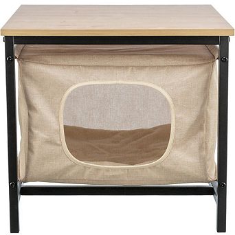Emmie Indoor Cat Condo, Cat Bed Side Table, Cat Hideaway Cave with Cozy Cushion