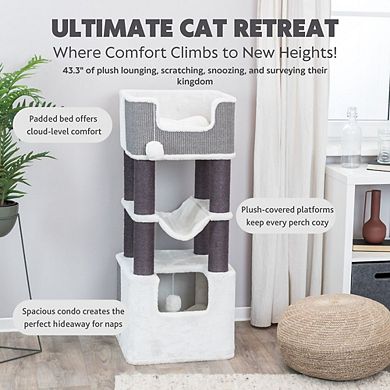 Lucano Multi-Level Cat Tree with Sisal Scratching Posts