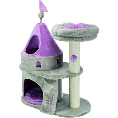 My Kitty Castle Plush Cat Tree, Sisal Scratching Posts, Rustling Fabric