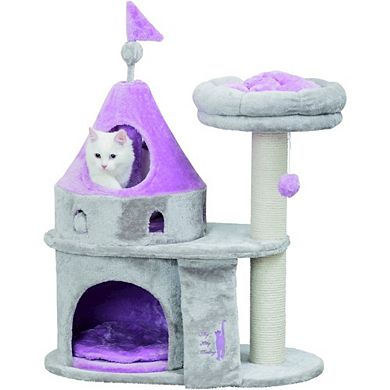 My Kitty Castle Plush Cat Tree, Sisal Scratching Posts, Rustling Fabric
