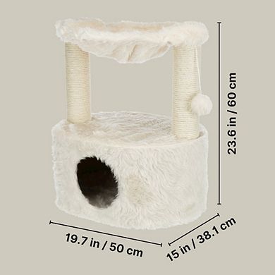 Baza Grande Plush & Sisal Cat Tree, Cat Condo and Hammock, Cat Toy