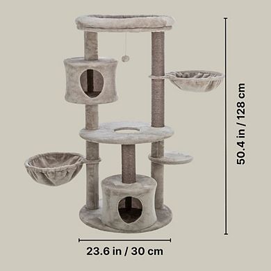 Anna Plush & Sisal Cat Tree Scratching Posts Condos Hammocks Perches Cat Toy
