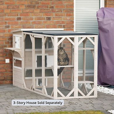 Natura Weatherproof Wooden Cattery with 3 Perches