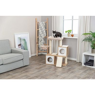 Addison Sisal & Wood 35.5" Cat Tree, Modern Cat Tower, Condos, Hammock, Cozy Bed
