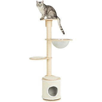 Mateo Wooden & Sisal 4-Level 54.3" Wall Mount Cat Tree, Scratching Posts & Condo