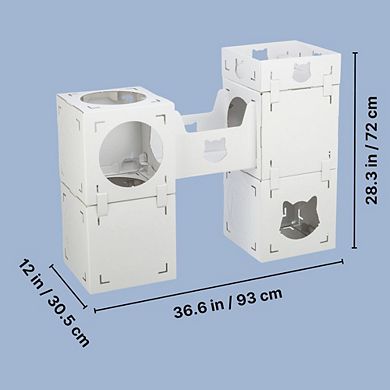 Casa Cara Indoor Modular Cardboard Cat Condo, Cat Play Tower