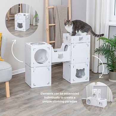 Casa Cara Indoor Modular Cardboard Cat Condo, Cat Play Tower