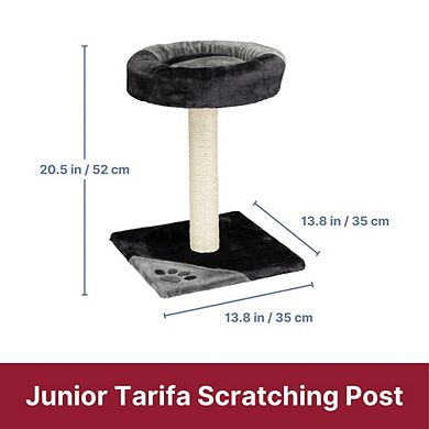 Junior Tarifa Plush & Sisal 20.5" Scratching Post with Padded Platform