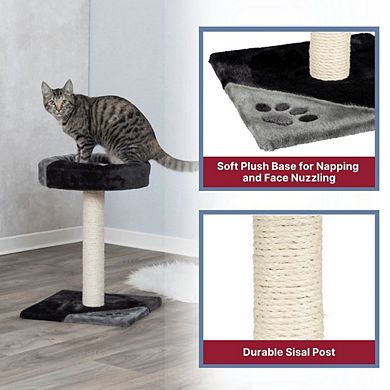 Junior Tarifa Plush & Sisal 20.5" Scratching Post with Padded Platform