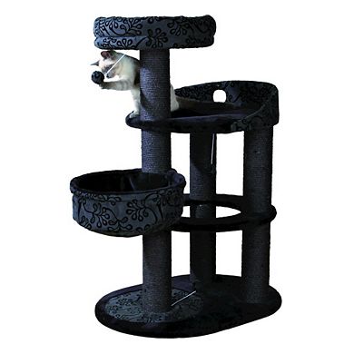 Filippo 4-Level 45" Cat Tree, Sisal Scratching Post, Plush Condo-Hammock