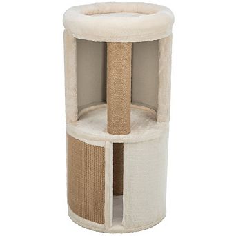 Giorgia Plush & Sisal 32" Cat Condo Tower, Scratching Posts with Padded Bed