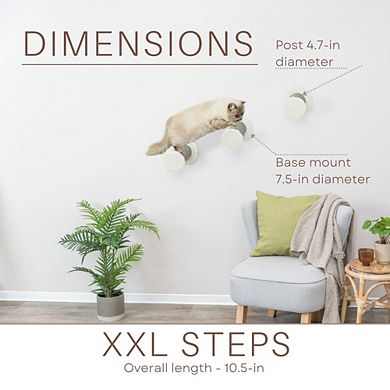 XXL Multi-Level Wall Mounted Cat Perch-Step, 3 Piece Set