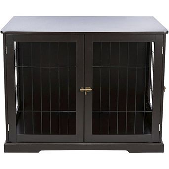 Dog Crate, Wooden Indoor Kennel Furniture for Dogs Up to 66 lb