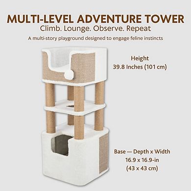 Lucano 39.8" Multi-Level Cat Tree with Sisal Scratching Posts