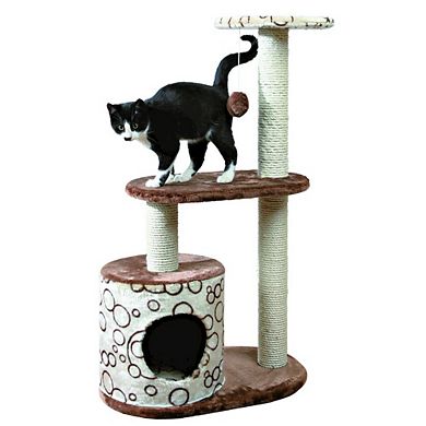 Casta Plush & Sisal 3-Level Cat Tree with Scratching Posts & Condo