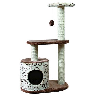 Casta Plush & Sisal 3-Level Cat Tree with Scratching Posts & Condo
