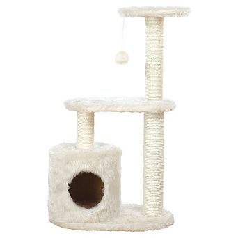 Casta Plush & Sisal 3-Level Cat Tree with Scratching Posts & Condo