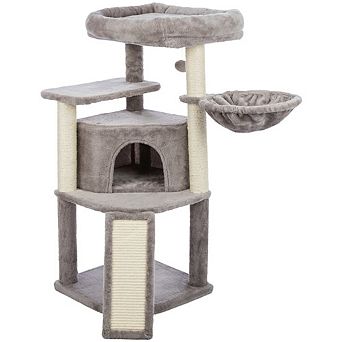 Adriana Plush & Sisal 3-Level 41.7" Cat Tree with Scratching Posts & Condo