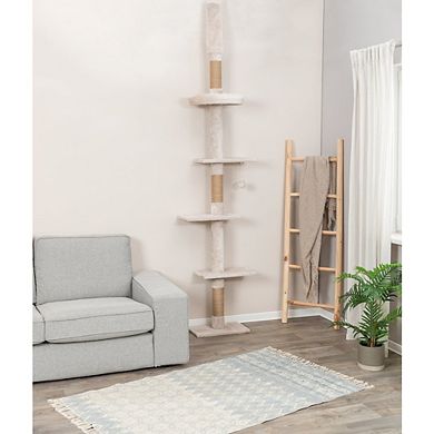Kobe Sisal & Plush 90.5"-104" Ceiling Mount Cat Tree, 4-Level Cat Tower