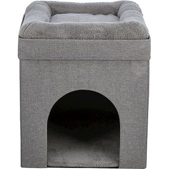 Crazy Cube Stackable 1-Story Indoor Cat Condo, Cat House with Scratching Pad