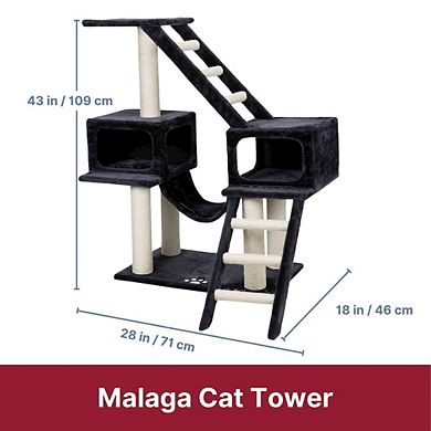 Malaga Sisal 3-Level Cat Tree with Scratching Posts, Condos & Ladders