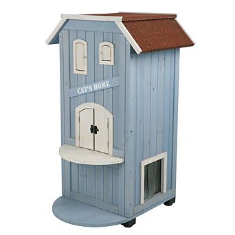 Natura 3-Story Weatherproof Small Outdoor Cat House with 2 Entrances