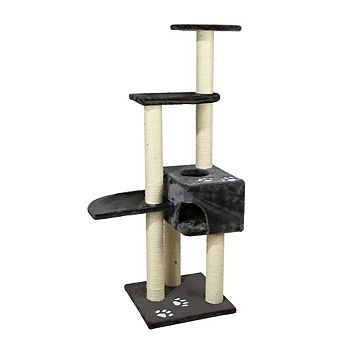 Alicante Plush & Sisal 3-Level 56" Cat Tree with Scratching Posts & Condo
