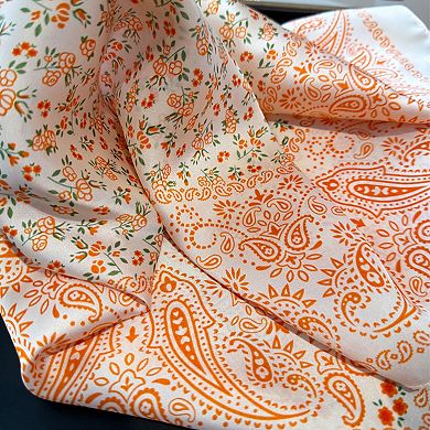 Womens Paisley Floral Square Scarf Elegant Vintage Print Neck Wrap