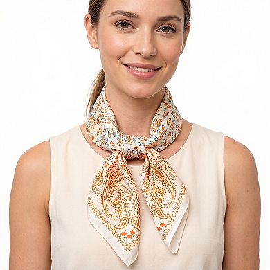 Womens Paisley Floral Square Scarf Elegant Vintage Print Neck Wrap