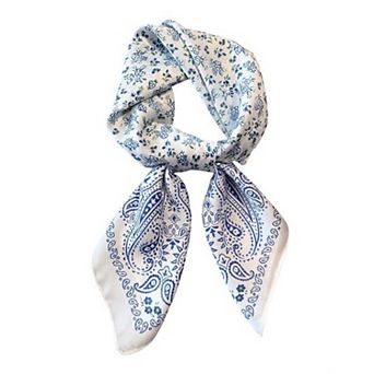 Womens Paisley Floral Square Scarf Elegant Vintage Print Neck Wrap