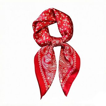 Womens Paisley Floral Square Scarf Elegant Vintage Print Neck Wrap