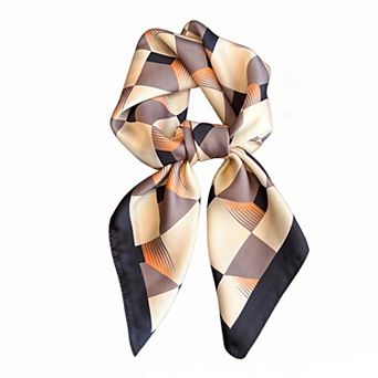 Womens Geometric Square Scarf Modern Checkerboard Print Fashion Neck Wrap