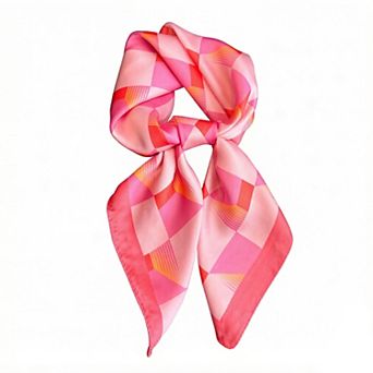 Womens Geometric Square Scarf Modern Checkerboard Print Fashion Neck Wrap