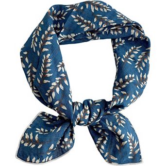 Womens Cotton Linen Leaf Print Lightweight Square Scarf Soft Breathable Fashion Wrap