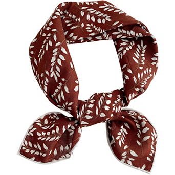 Womens Cotton Linen Leaf Print Lightweight Square Scarf Soft Breathable Fashion Wrap